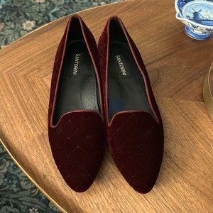 Santorini Burgundy Velvet Flats size 9